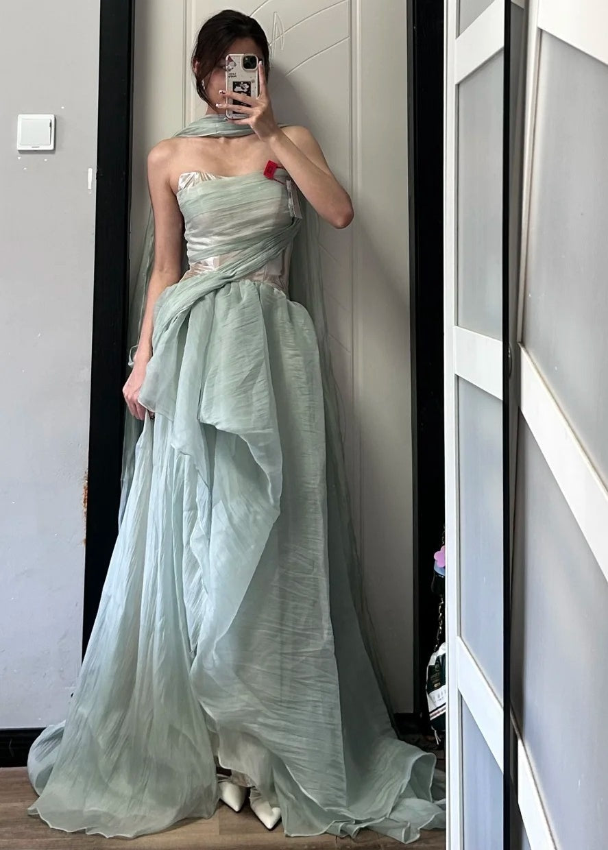 Beauty Prom Dress Strapless Pleated Gala Dress Evening Dress Formal Dress D4493