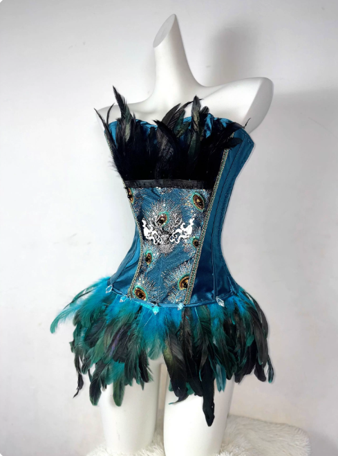 Chic Homecoming Dress Strapless Feather Embroidery Prom Dress Back to School Outfits Party Dress D6117