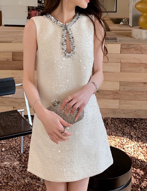 Elegant Homecoming Dress Jewel Sequins Back to School Outfits Party Dress D6515