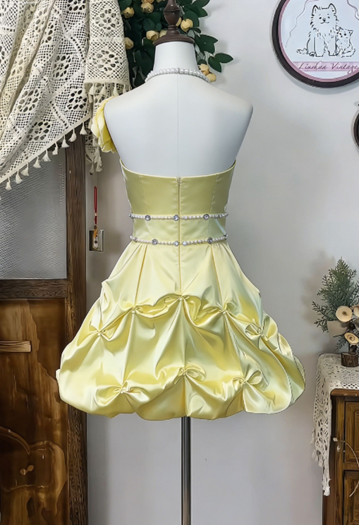 Chic Homecoming Dress Sweetheart Rinestone Pearl Flower Back to School Outfits Party Dress D6627