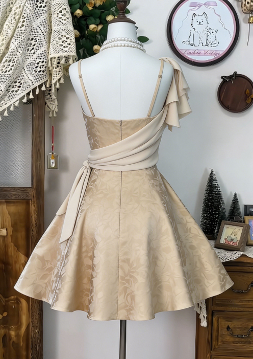 Chic Homecoming Dress Spaghetti Strap Stole Back to School Outfits Party Dress D6625