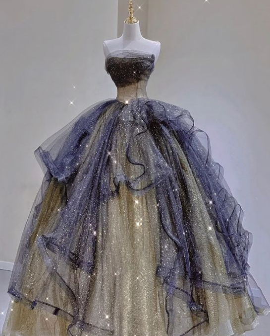 Women's tulle long ball gown prom dresses fg2767