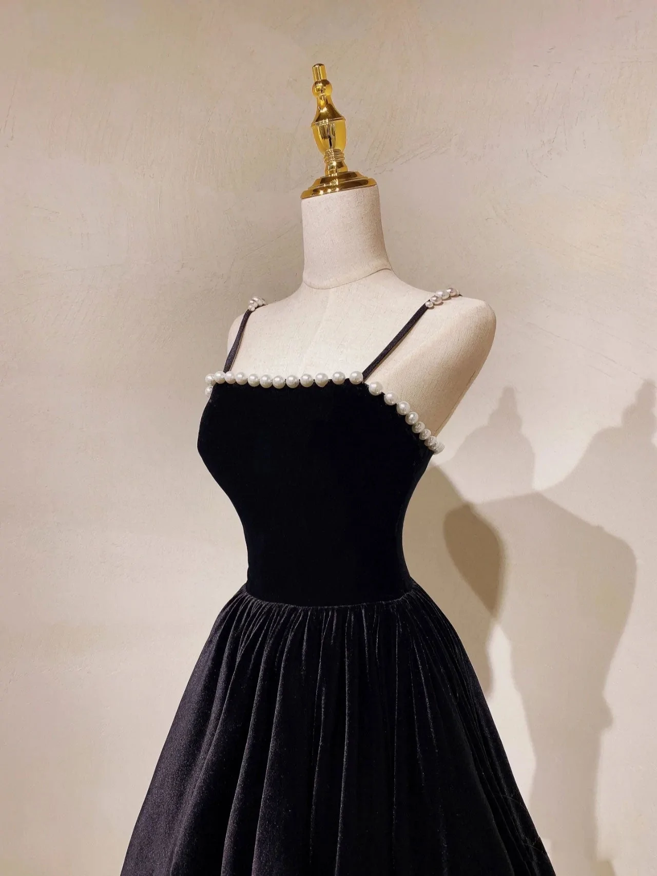 Simple black long prom dress, black evening dress fg2937