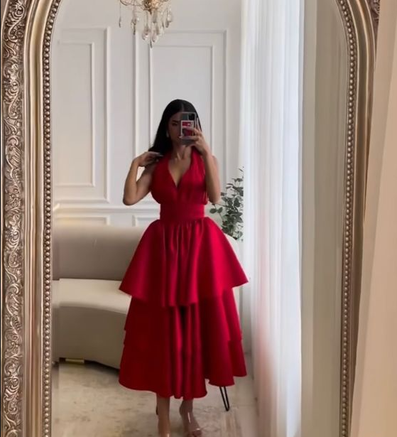 Simple evening dresses, Red prom dress fg3021