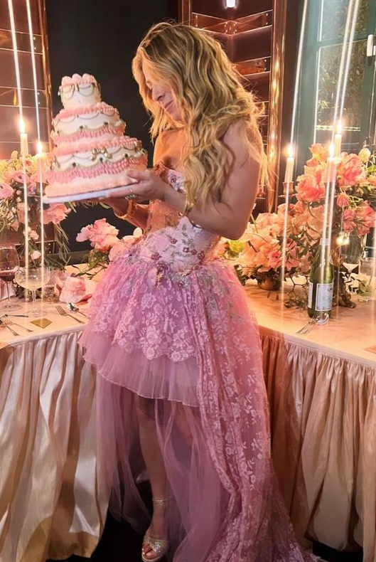 New Elegant Pink High Low Evening Party Fashion Prom Dress fg3984