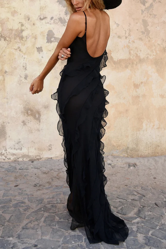 Black Long Party Dress, Mermaid Prom Dress fg3285