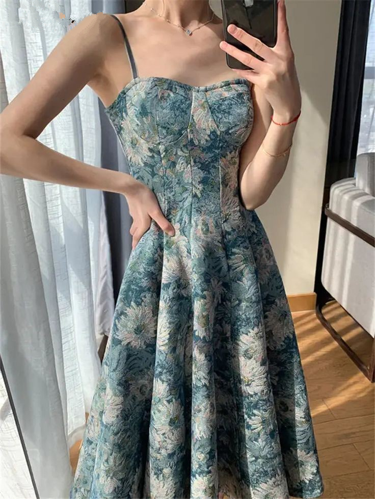 New Fashion Vintage Floral Evening Dress A Line Prom Dress SH1374