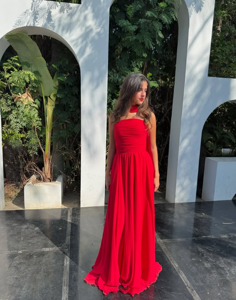 Pretty A Line Strapless Red Chiffon Long Prom Dresses Formal Evening Dress SD1405