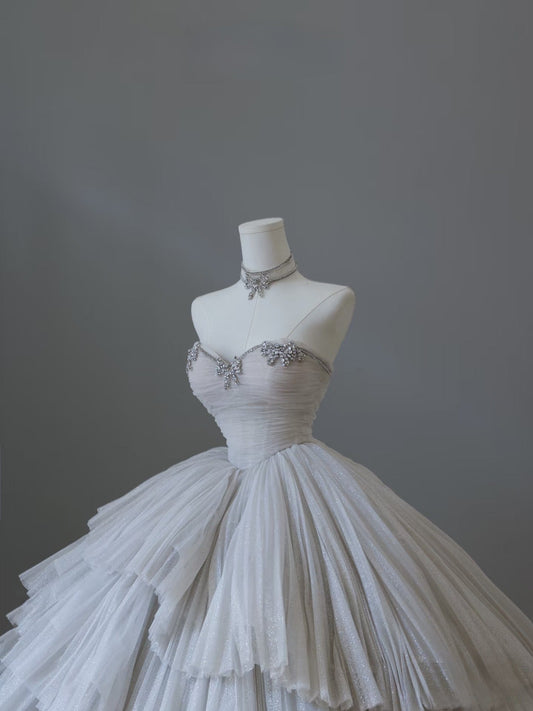 Timeless Ball Gown Sweetheart Tulle Long Wedding Dresses Bridal Dress SD2481