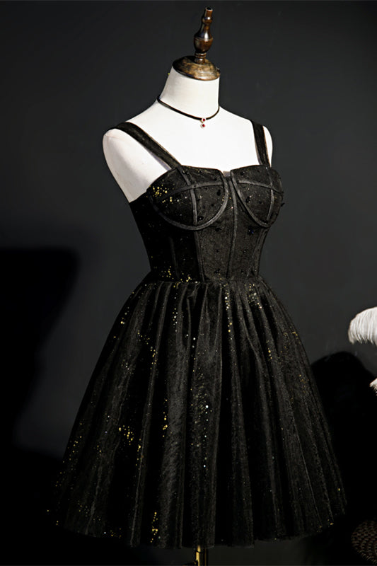 Wine Red Straps Boning Beaded Tulle Homecoming Dress