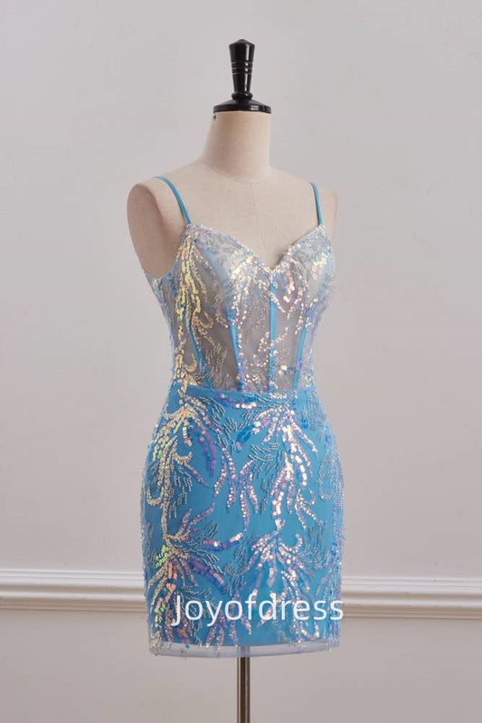 Sweetheart Sleeveless Bodycon Sequins Appliques Homecoming Dress