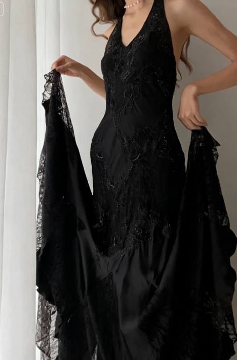 Vintage Mermaid Sleeveless Halter Brown Long Prom Dress SH1378