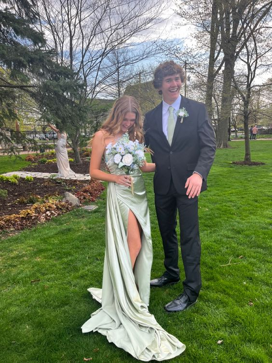 One Shoulder Slit Long Prom Dress Bridesmaid Dress SH876