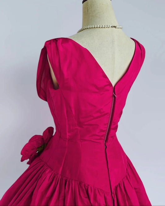 Chic Homecoming Dress V Neck Flower Dress Back to School Outfits Party Dress D6407