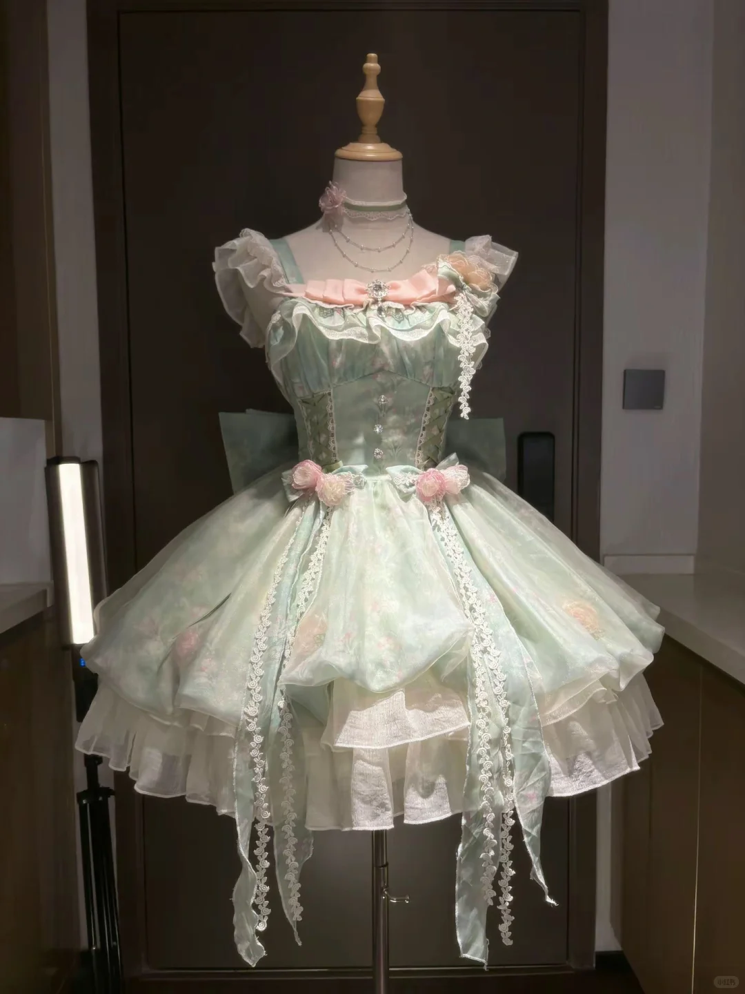 Cute Green Chiffon Lolita Birthday Dress Short Holiday Dress S408