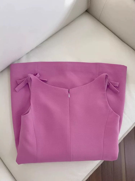 Trendy A Line Square Neck Pink Satin Formal Short 8th Grade Homecoming Dress Summer Middle School Hoco Dresses Birthday Outfits W933