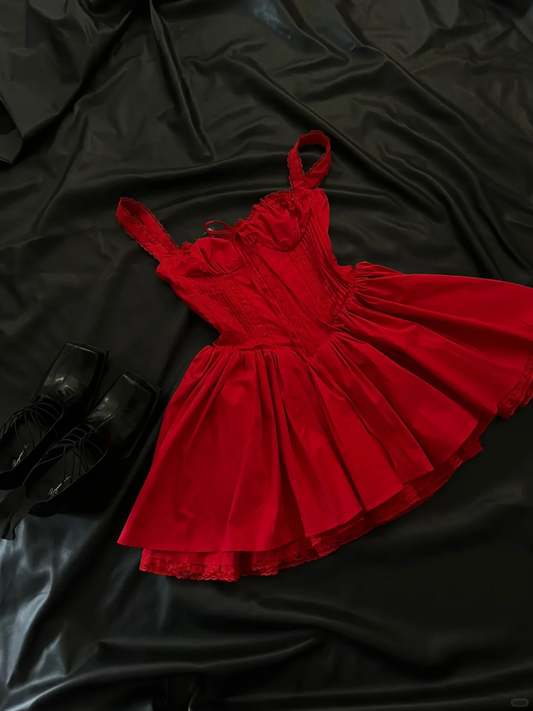 Cute A line Square Neck Red Short Homecoming Dress Summer Middle School Formal 8th Grade Hoco Dresses Cocktail Dress Birthday Outfits W992