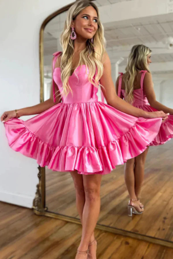 Ruffles Cute Sweetheart Homecoming Dresses, Short Prom Dress SH781