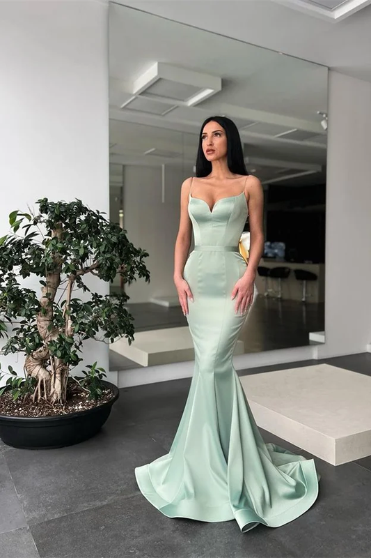 Long Mermaid Prom Dress Spaghetti-Straps