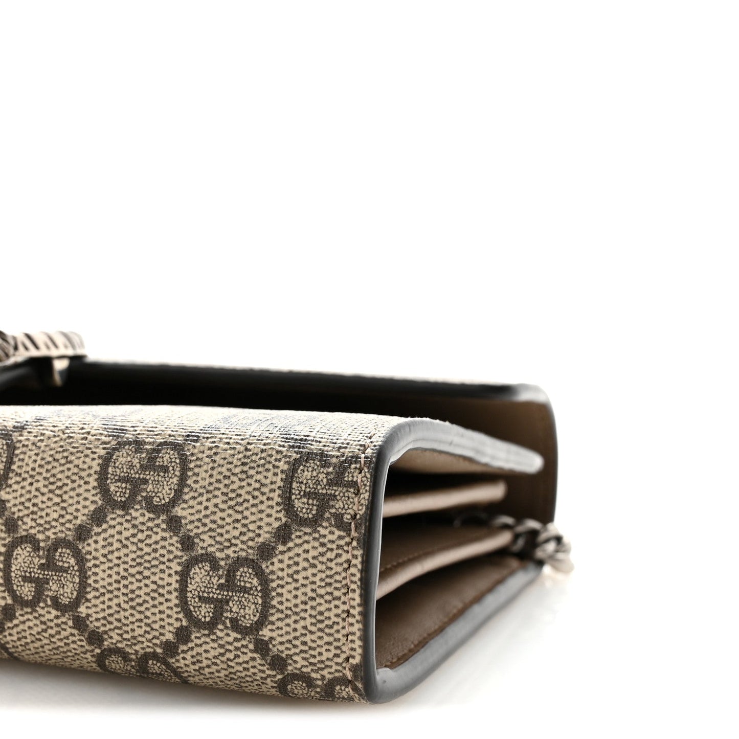 GG Supreme Monogram Mini Dionysus Chain Wallet Beige Taupe