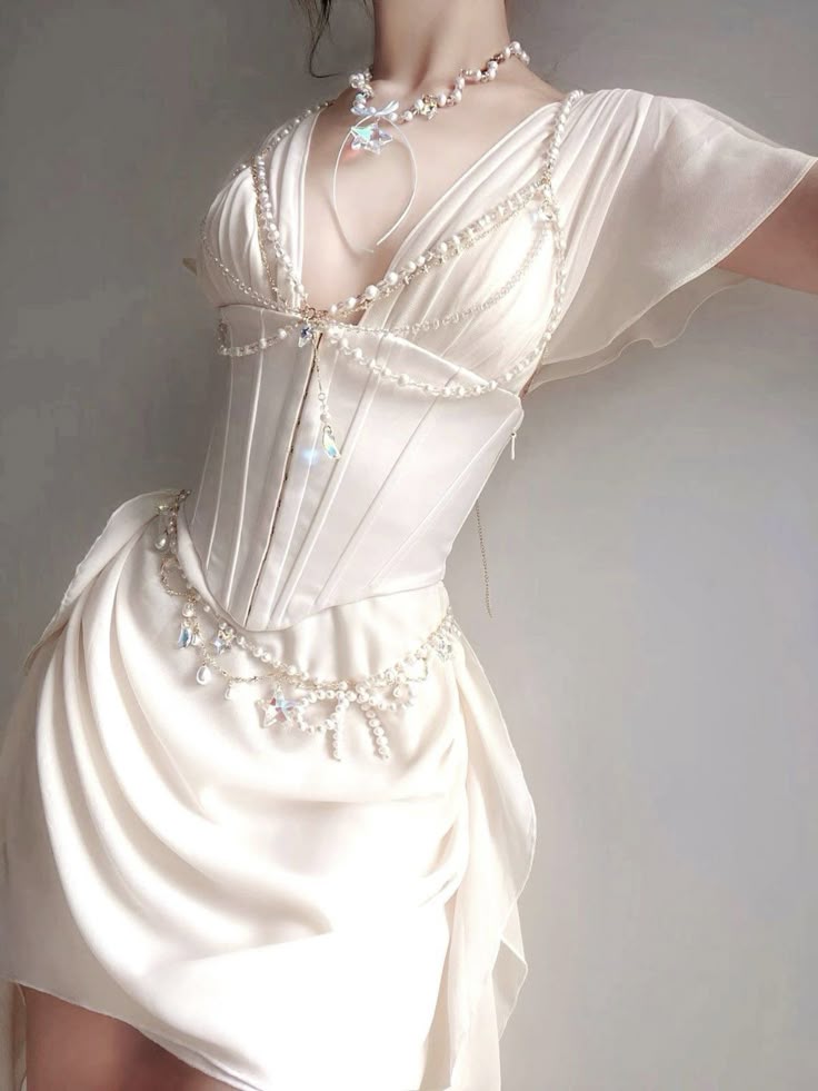 Gentle A Line V Neck White Chiffon Satin Mini Homecoming Dress SH3263