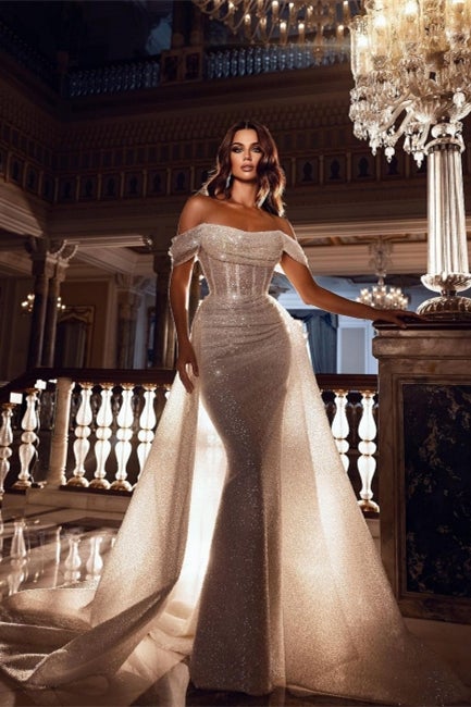 Sequins Off-the-Shoulder Prom Dress Mermaid