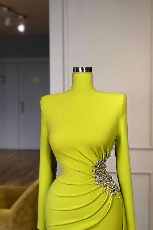 Mermaid Long Sleeves Evening Dress High-Neck