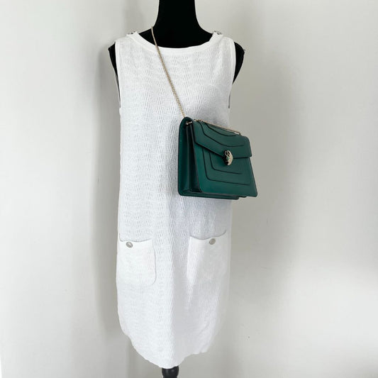 Bvlgari Emerald Green Leather Medium Serpenti Forever Shoulder Bag