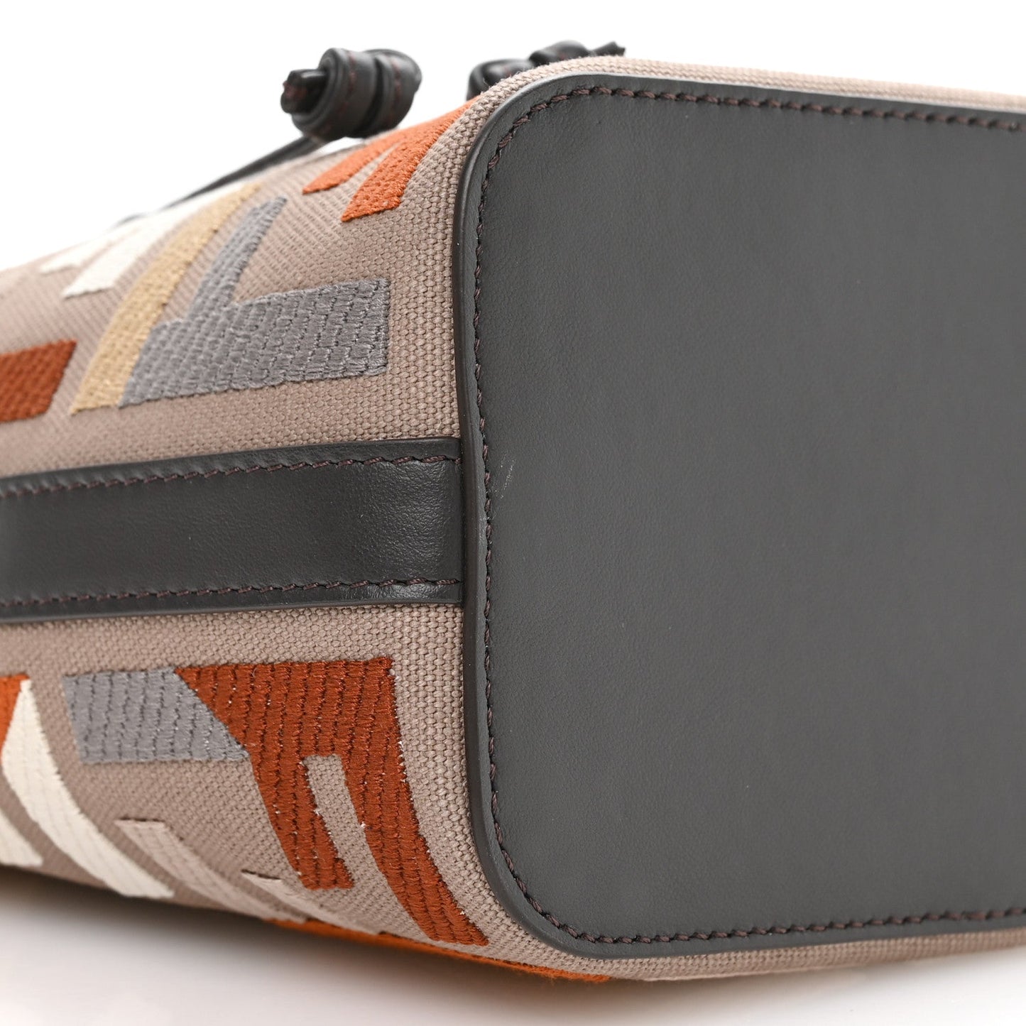 Kuban Canvas Vitello King F is Fendi FF Embroidered Mini Mon Tresor Bucket Bag Tartufo Ebano Multicolor