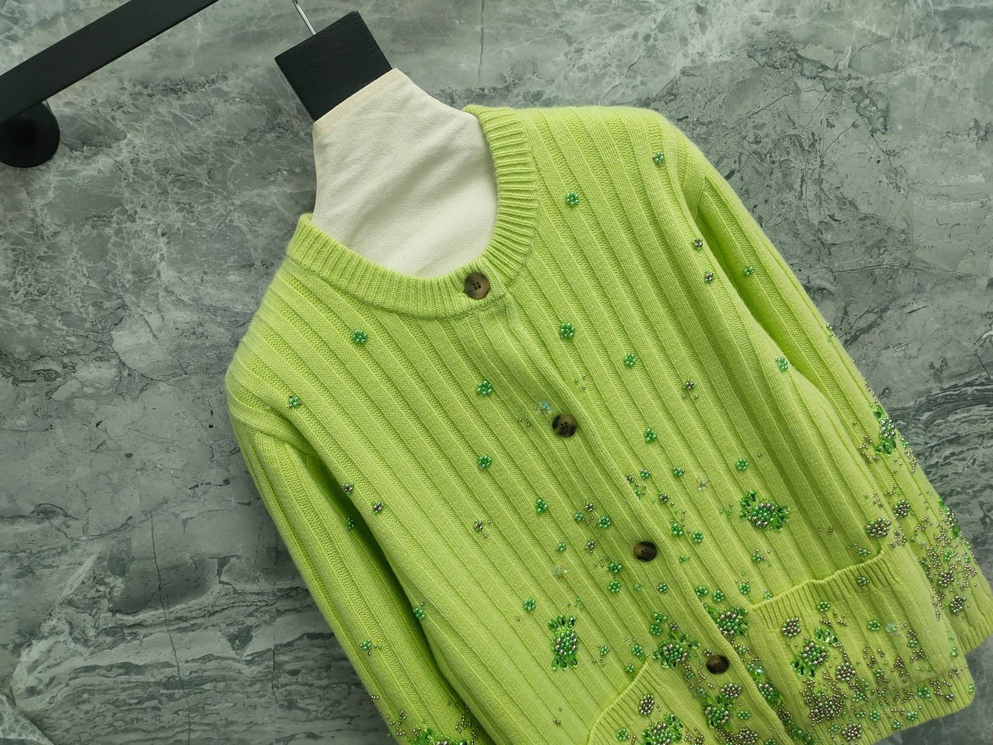Gucci Cardigan Green Wool Cashmere 289093