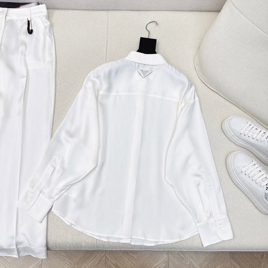 Prada 25 Shirt White Acetate 602439