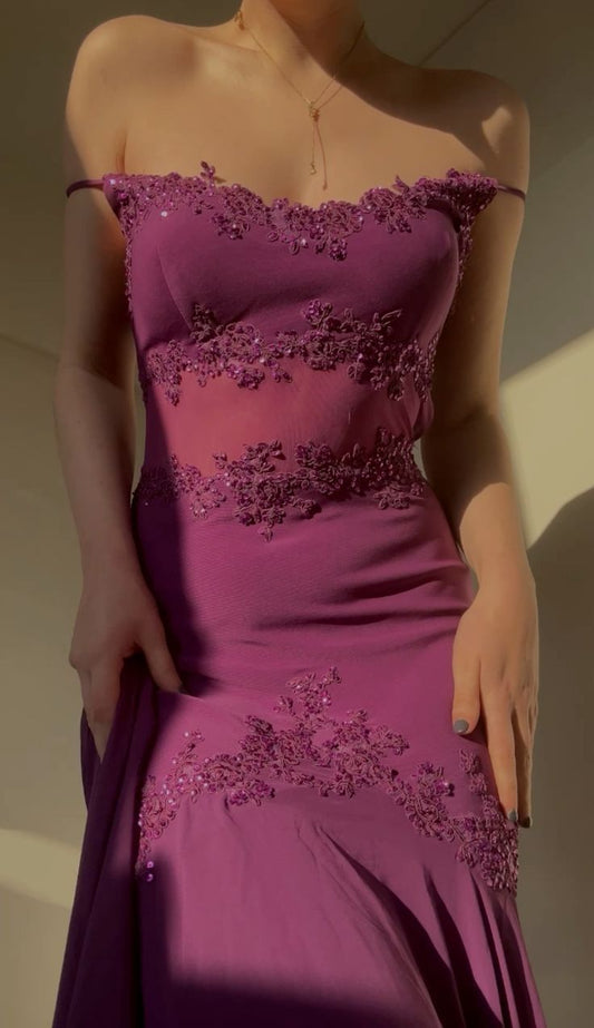 Vintage Mermaid Spaghetti Straps Appliques Sequin Chiffon Prom Dress Evening Dress SH1960