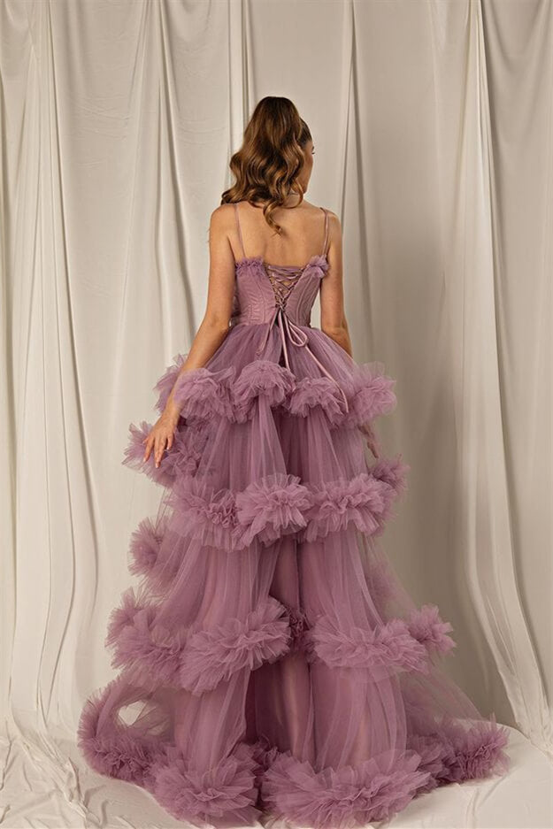 Mermaid Layers Prom Dress Online Spaghetti-Straps Shine