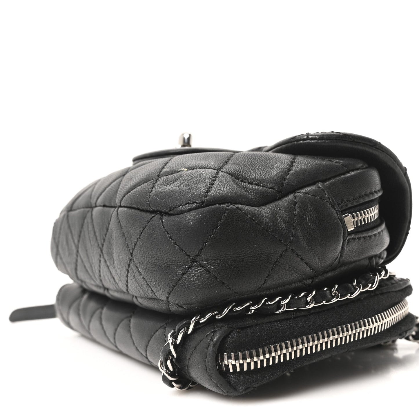 Lambskin Stitched New Mini Flap Black