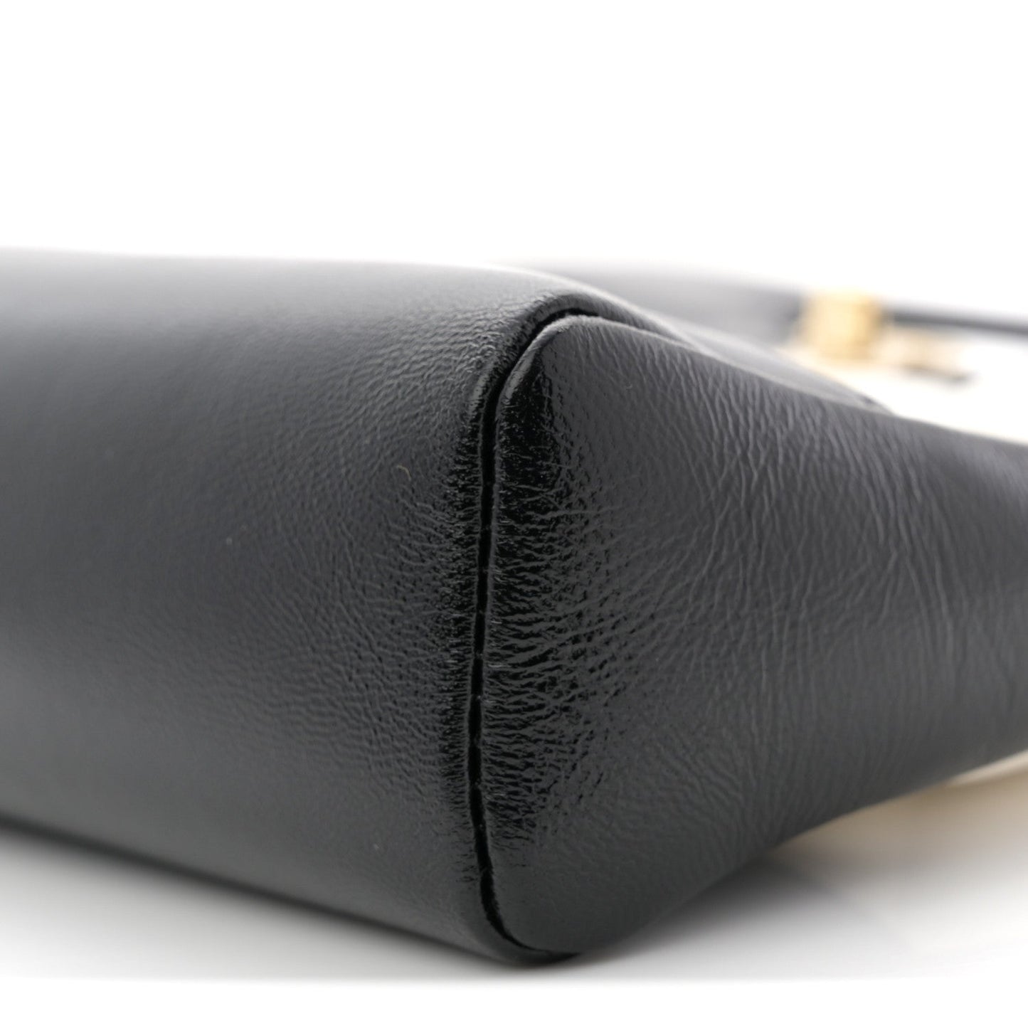 Patent Calfskin Quilted Mini 31 Shopping Bag White Black
