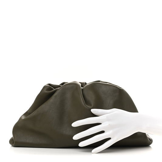 Smooth Butter Calf The Pouch Oversized Clutch Kaki Fondent