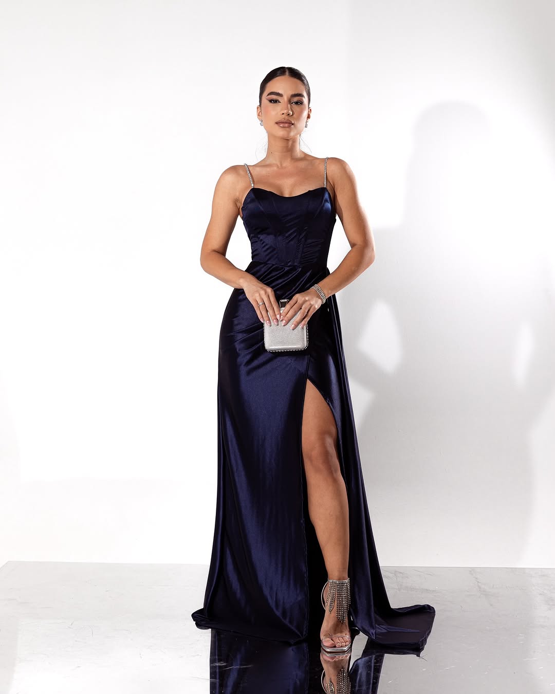 Sleeveless Spaghetti Strap Sweetheart Long Prom Dress