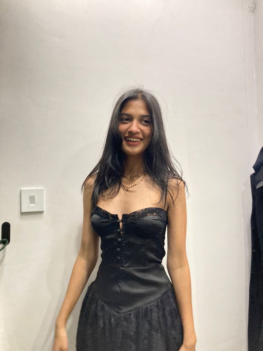 Sexy Black A Line Spaghetti Strap Lace Satin Homecoming Dress Outfits SH3980