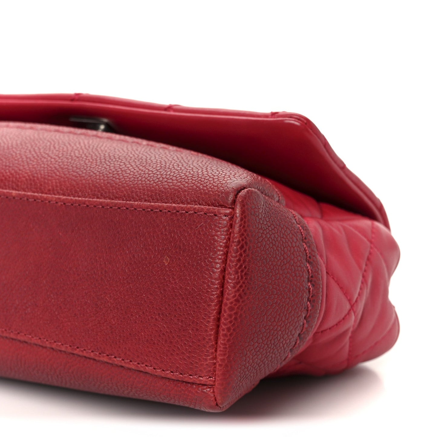 Caviar Lambskin Quilted Bi Coco Flap Red