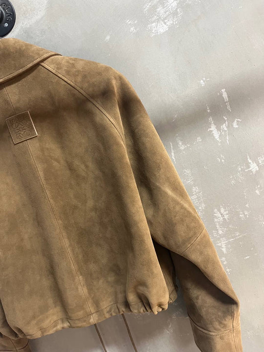 Loewe 2025 Leather Jacket Khaki Brown Cashmere