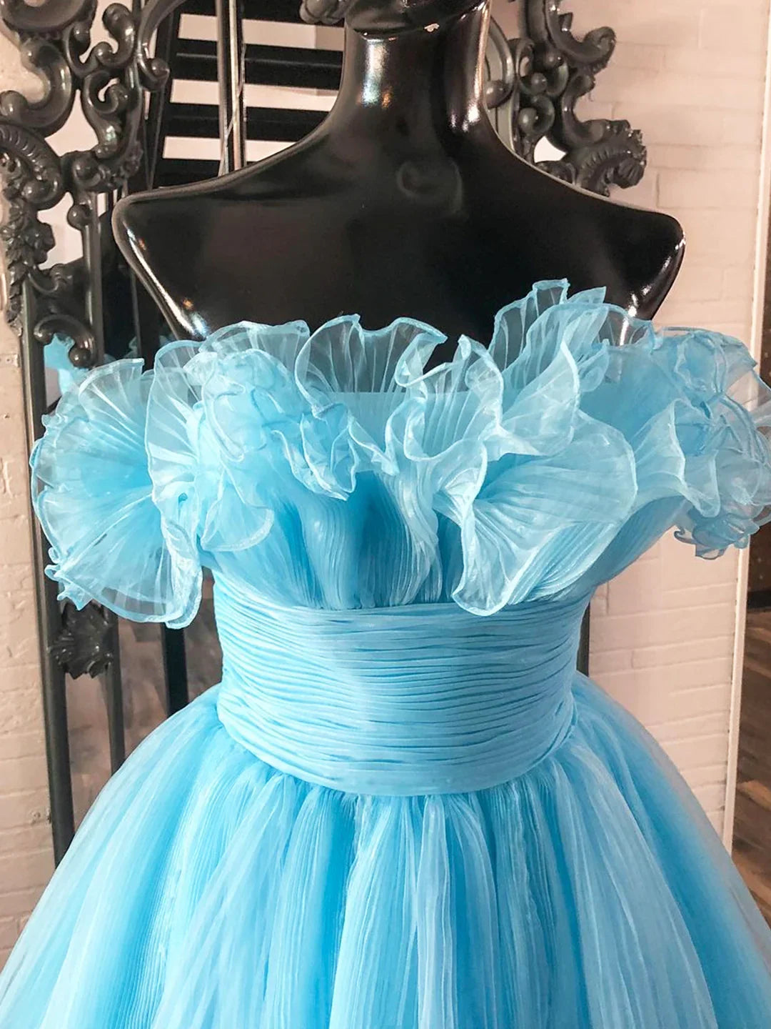 Chic Homecoming Dress Strapless Organza Pleated Short Prom Dress Back to School Outfits Party Dress D6089