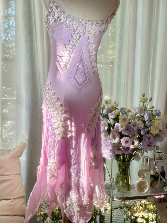 Elegant Homecoming Dress Spaghetti Strap Beading Applique Dress Back to School Outfits Party Dress D6437