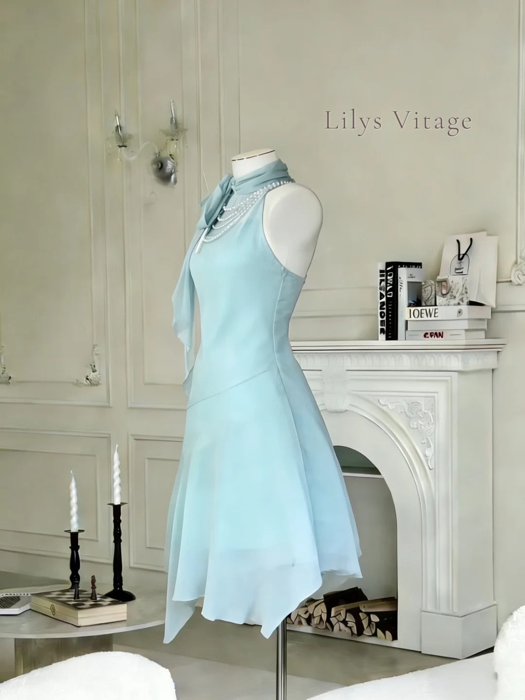 Elegant Homecoming Dress Halter Cascade Prom Dress Back to School Outfits Party Dress D6133