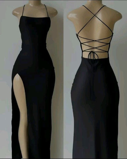 Elegant Black Prom Dresses, Fashion Party Dress With Slit       fg6448