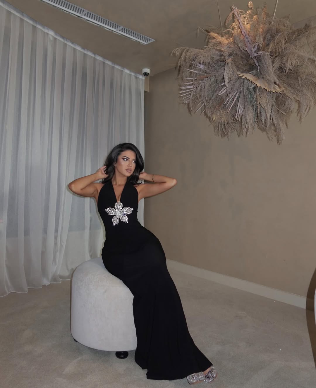 Black Sleeveless Halter Straps Mermaid Prom Dress