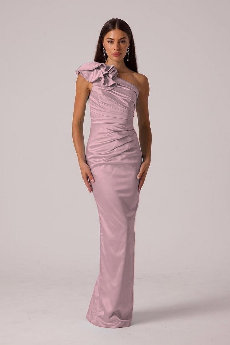 Elegant Sleeveless Mermaid One Shoulder Long Prom Dress