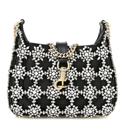 Calfskin Crystal Mini Jackie Notte Bag Black