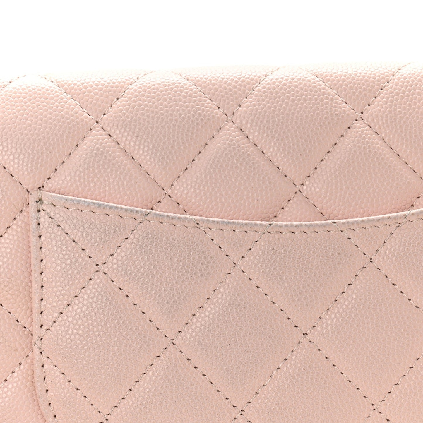 Caviar Quilted Crystal Enamel CC Wallet On Chain WOC Light Pink
