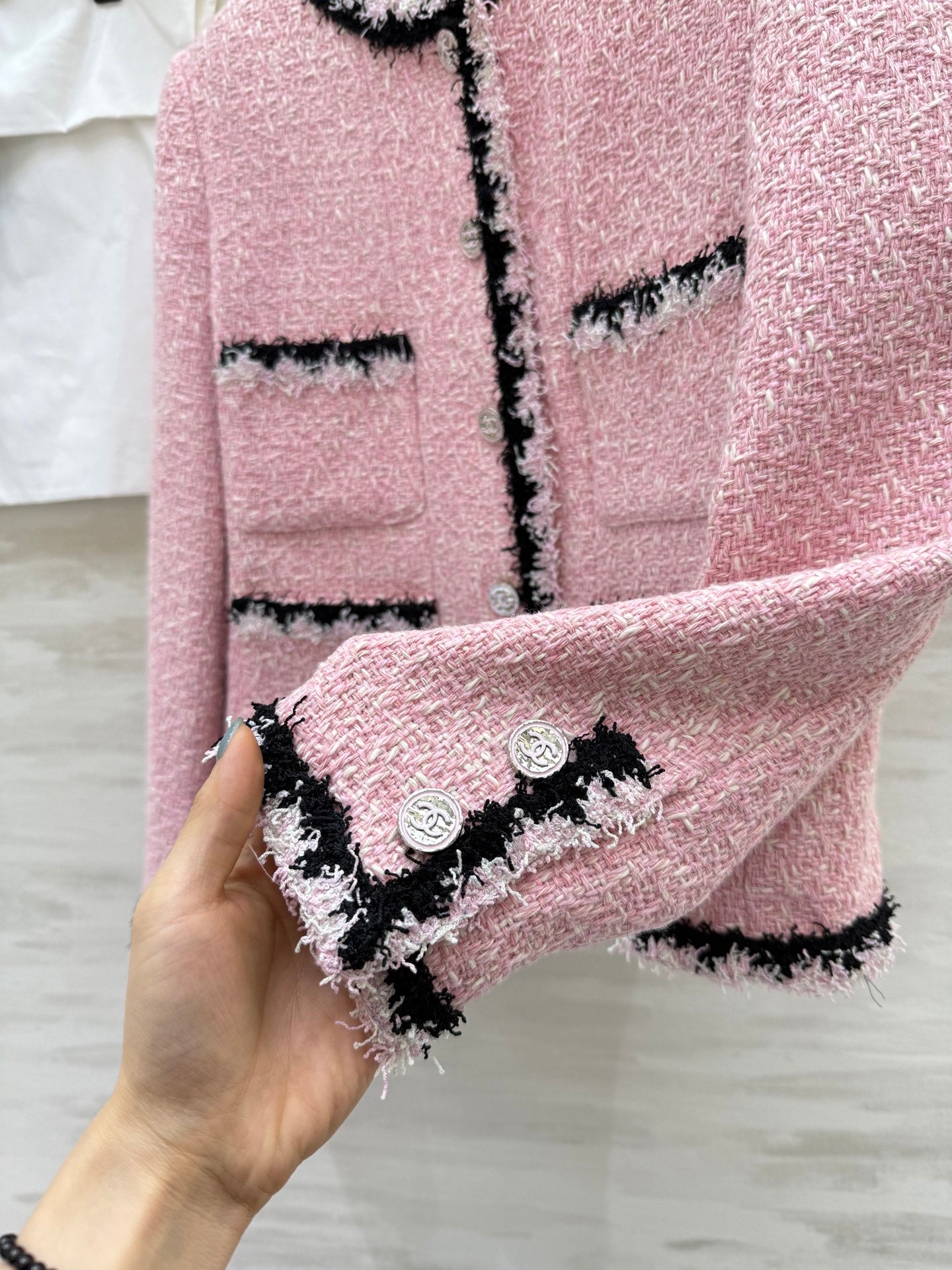 CC 25 Salzburg Wool Soft Tweed Braided Pink Jacket