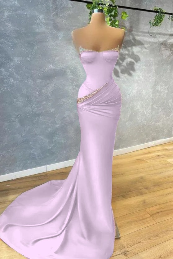 Dark Green Mermaid Prom Dress Strapless With beads